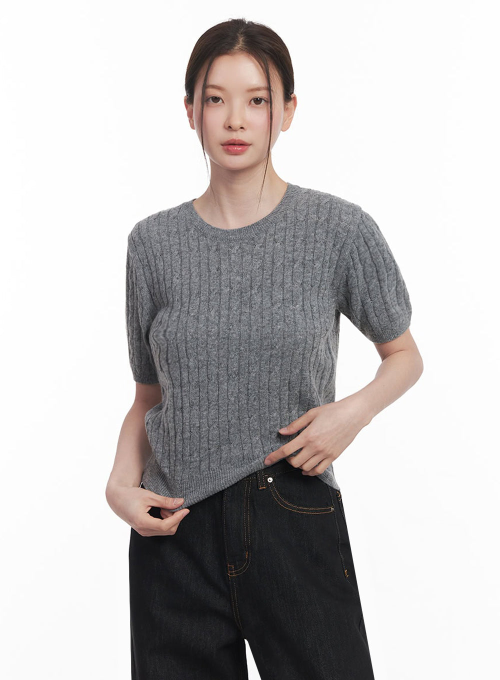 Cable-Knit Crop Top IY513