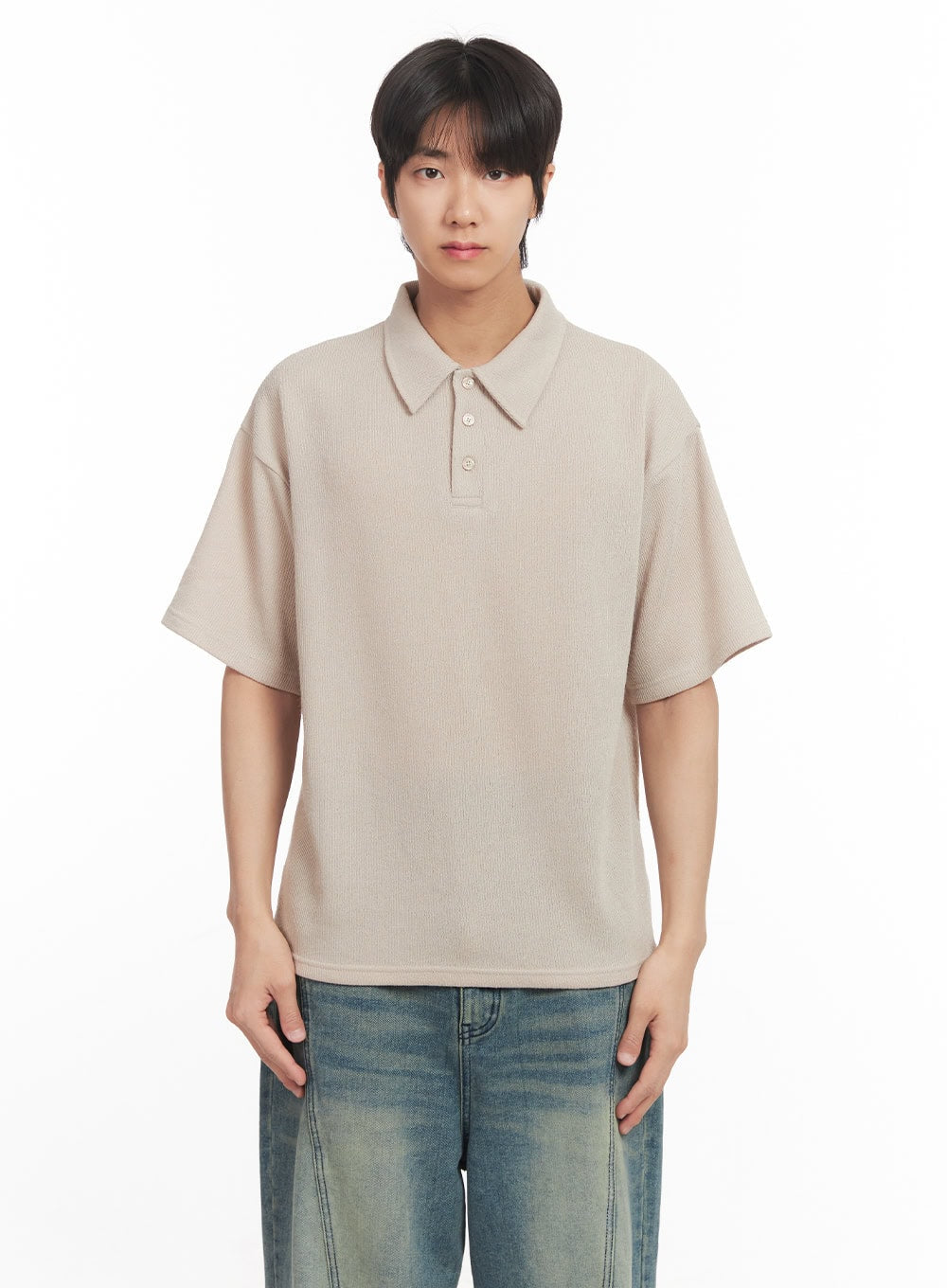 Men's Collared Knitted T-Shirt IA511