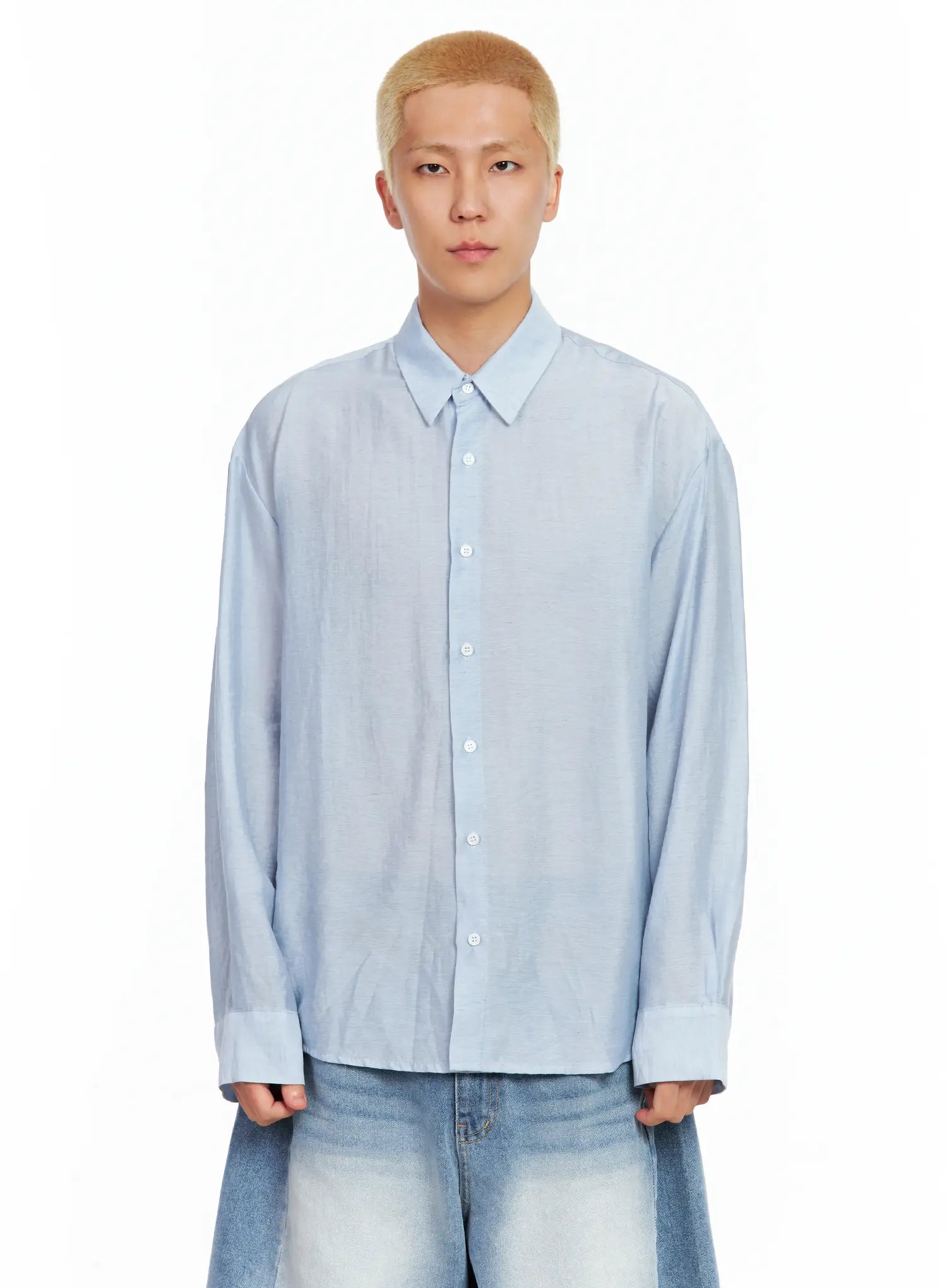 Men's Soft Linen Long-Sleeve Shirt IL514