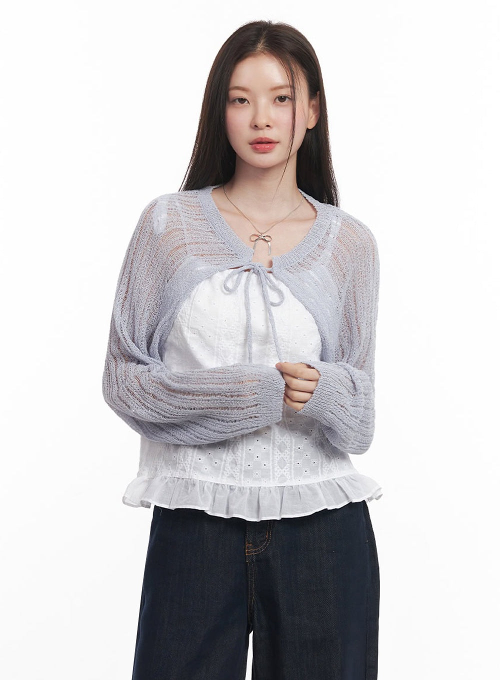 Sheer Knit Bolero Cardigan IY509