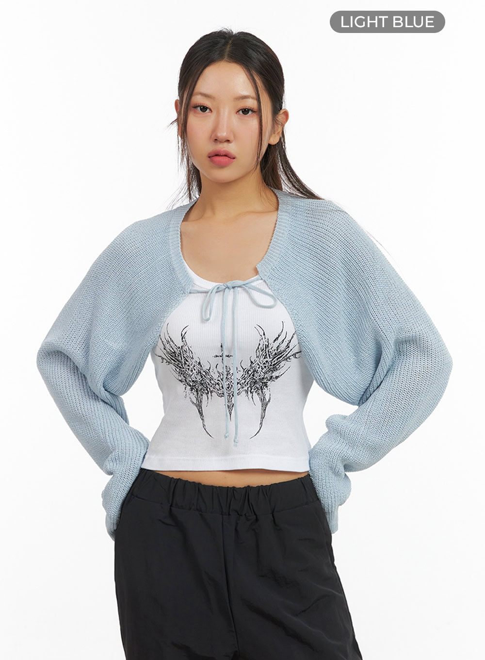 Mesh Bolero Strap Cardigan IS402