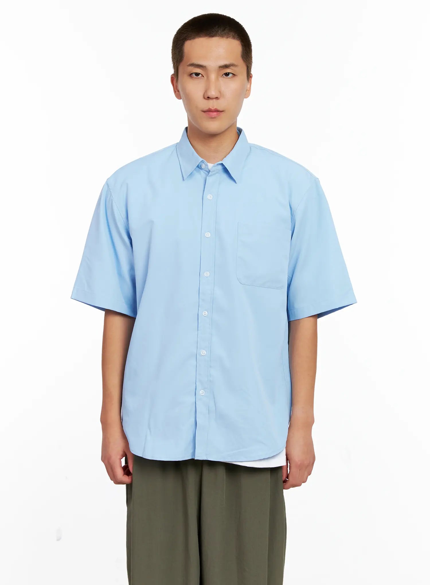 Men's Short-Sleeve Button-Up IG511