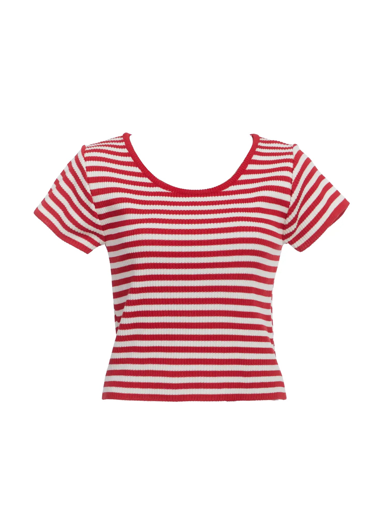 Casual Striped Knit T-Shirt IC503