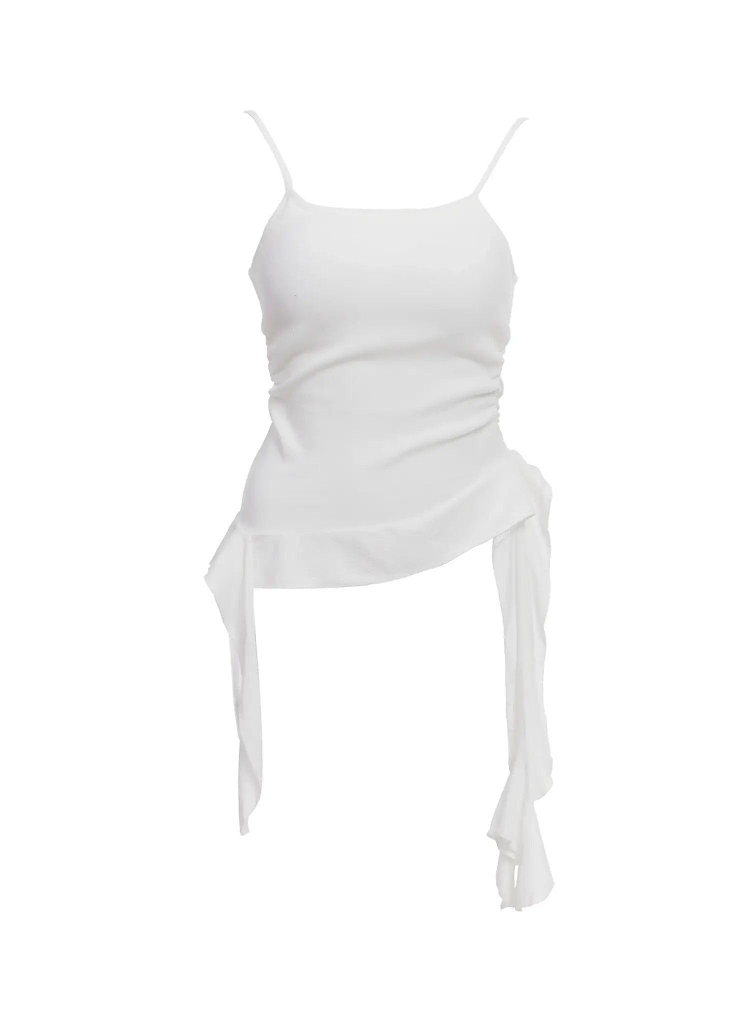 Asymmetric Frill Long Tank Top IC503