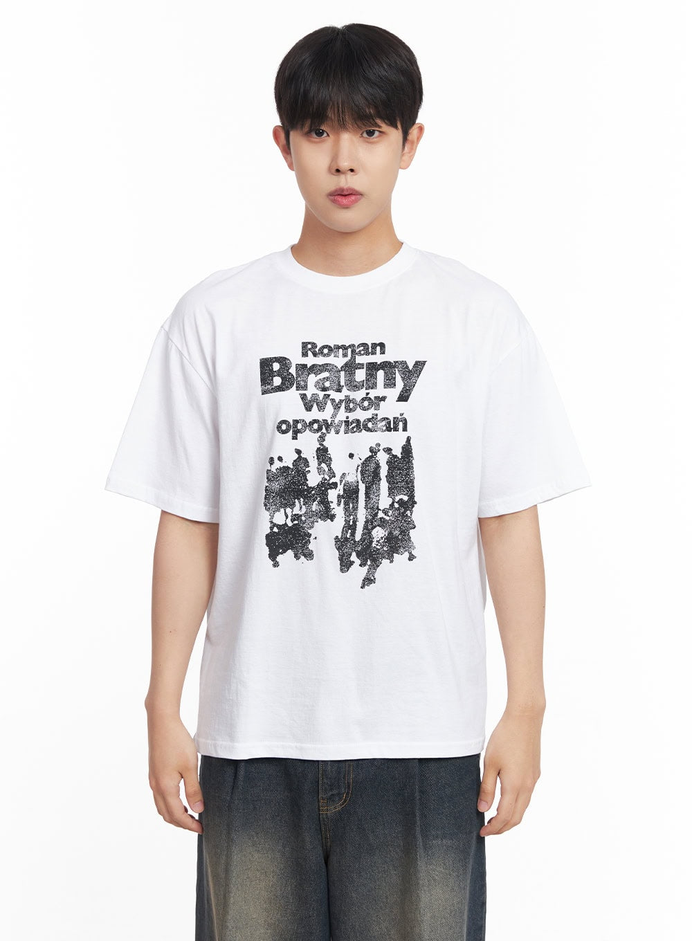 Men's Loose-Fit Round-Neck Graphic T-Shirt IY522