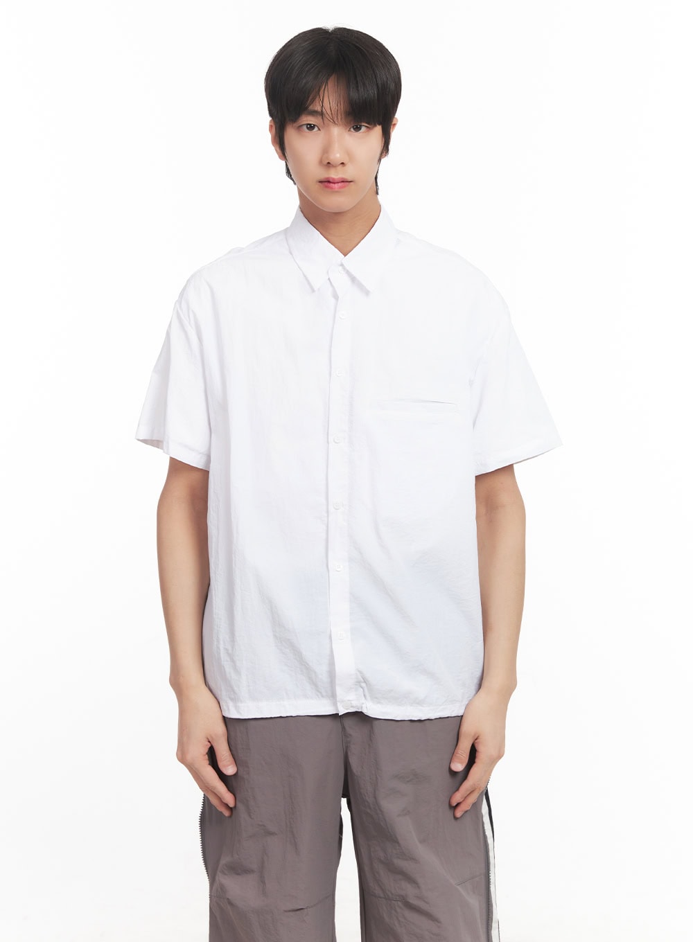 Men's Loose-Fit Boxy Collared Shirt IA510