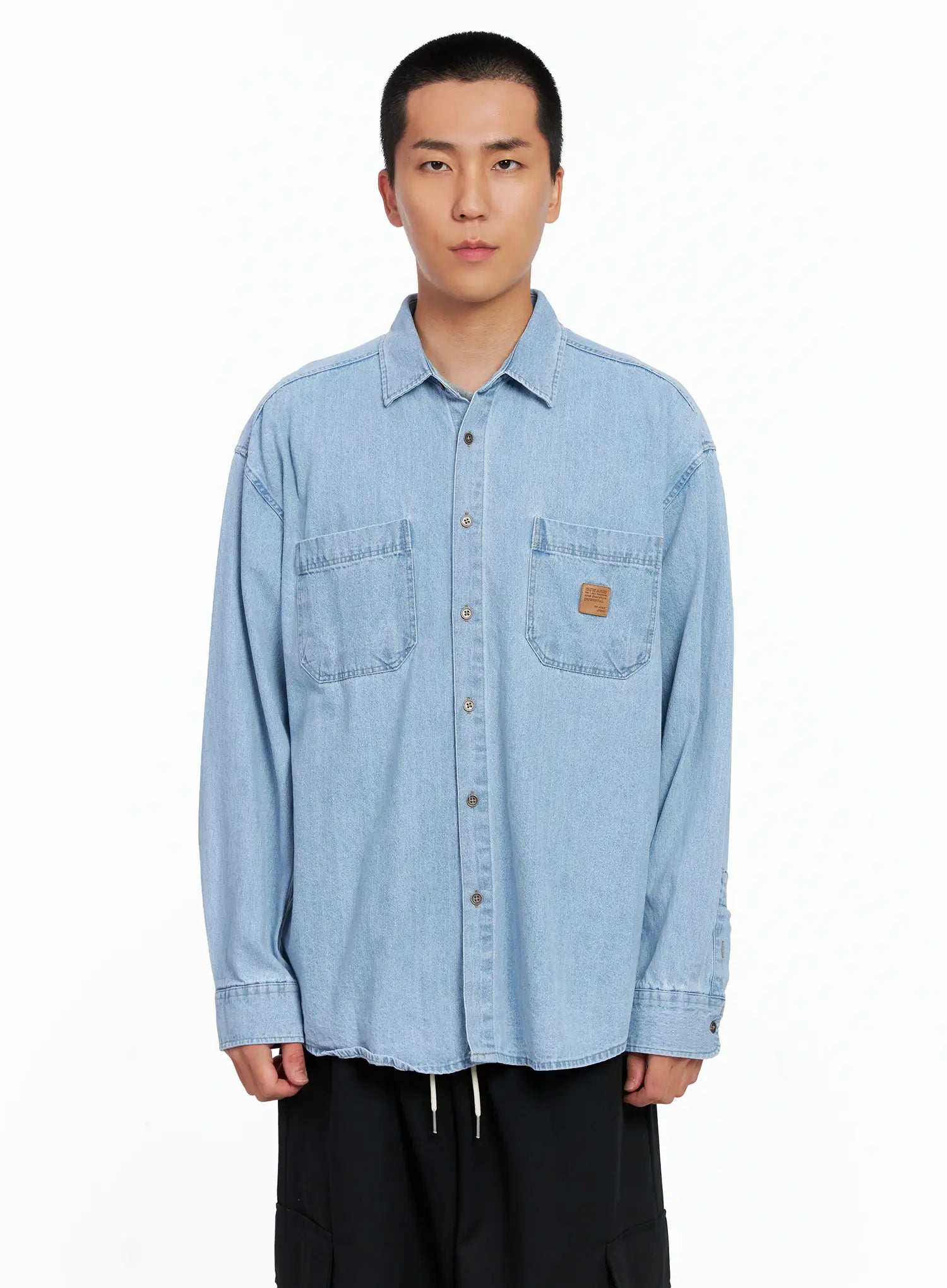 Men's Denim Patch Pocket Shirt IS510