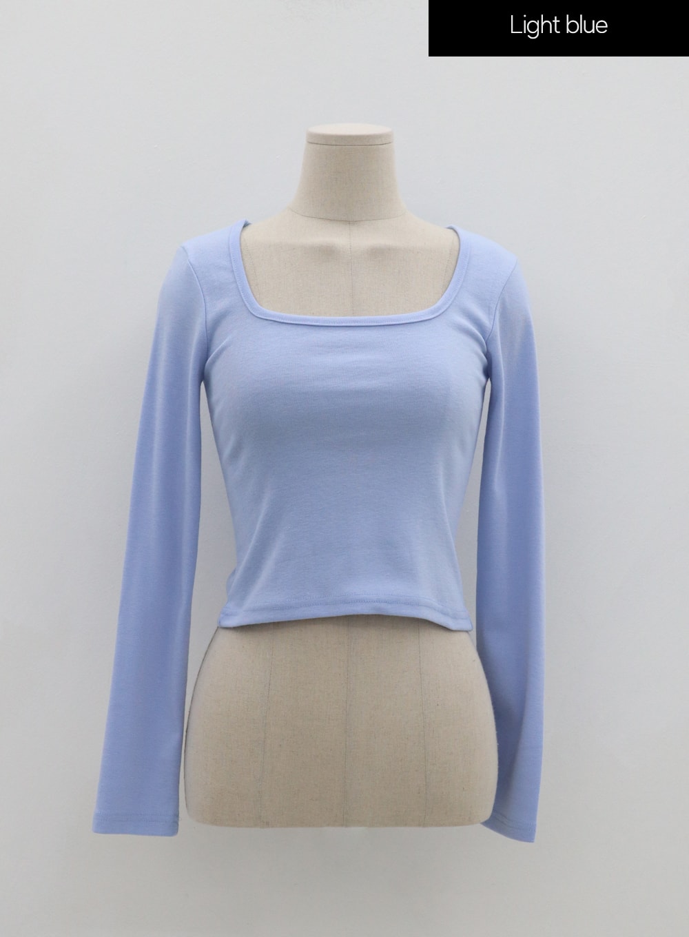 Square Neck Crop Long Sleeve T-Shirt IS05