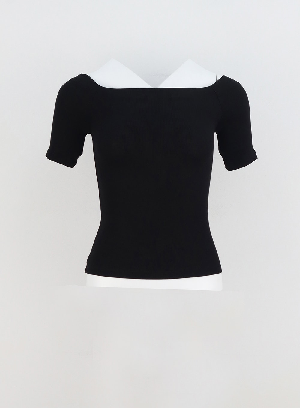 Off-Shoulder Ribbed Tee IY331