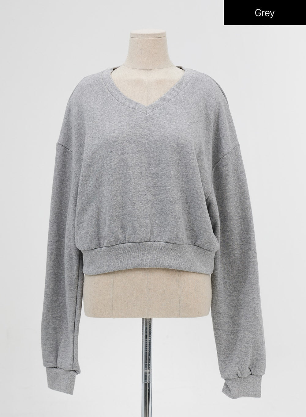 Basic V-Neck Cropped Sweatshirt IG24