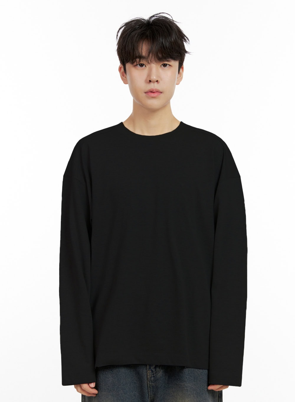 Men's Cozy Cotton Long Sleeve Oversize Tee IN422
