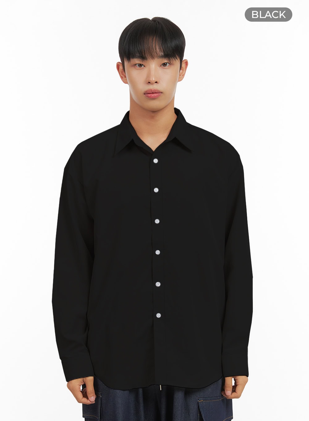 Men's Solid Collared Buttoned Shirt IS420