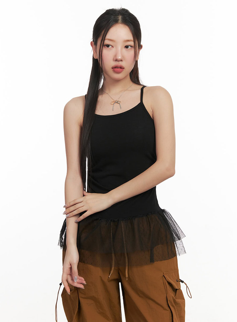 Polka-Dot Layering Skirt Cami Top IM525