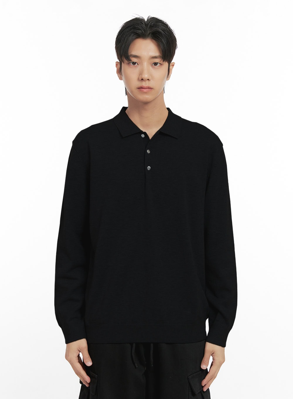 Men's Buttoned Acrylic Collar Sweater ID413