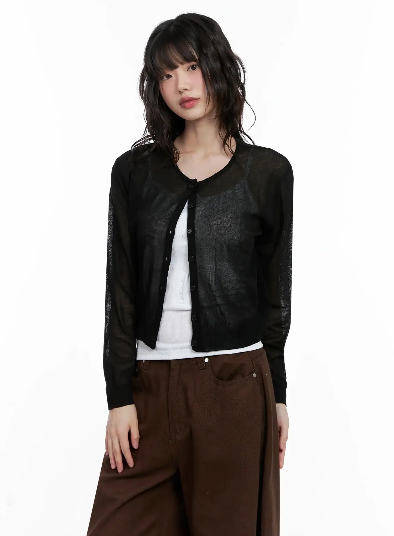 Brown Sheer Cardigan IL531