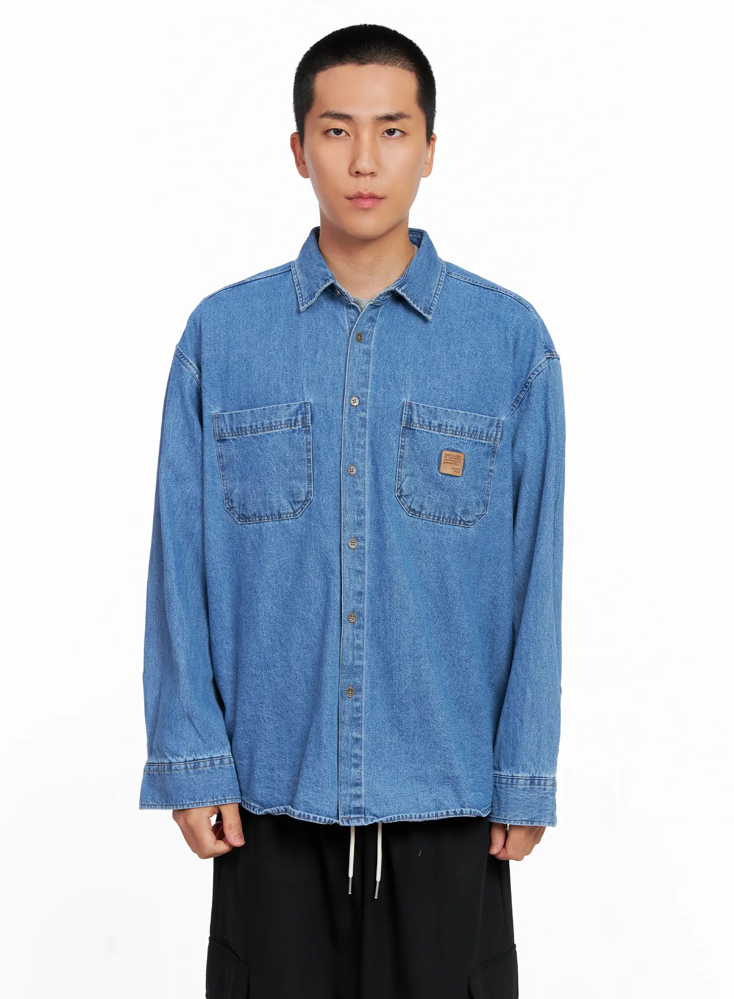Men's Denim Patch Pocket Shirt IS510