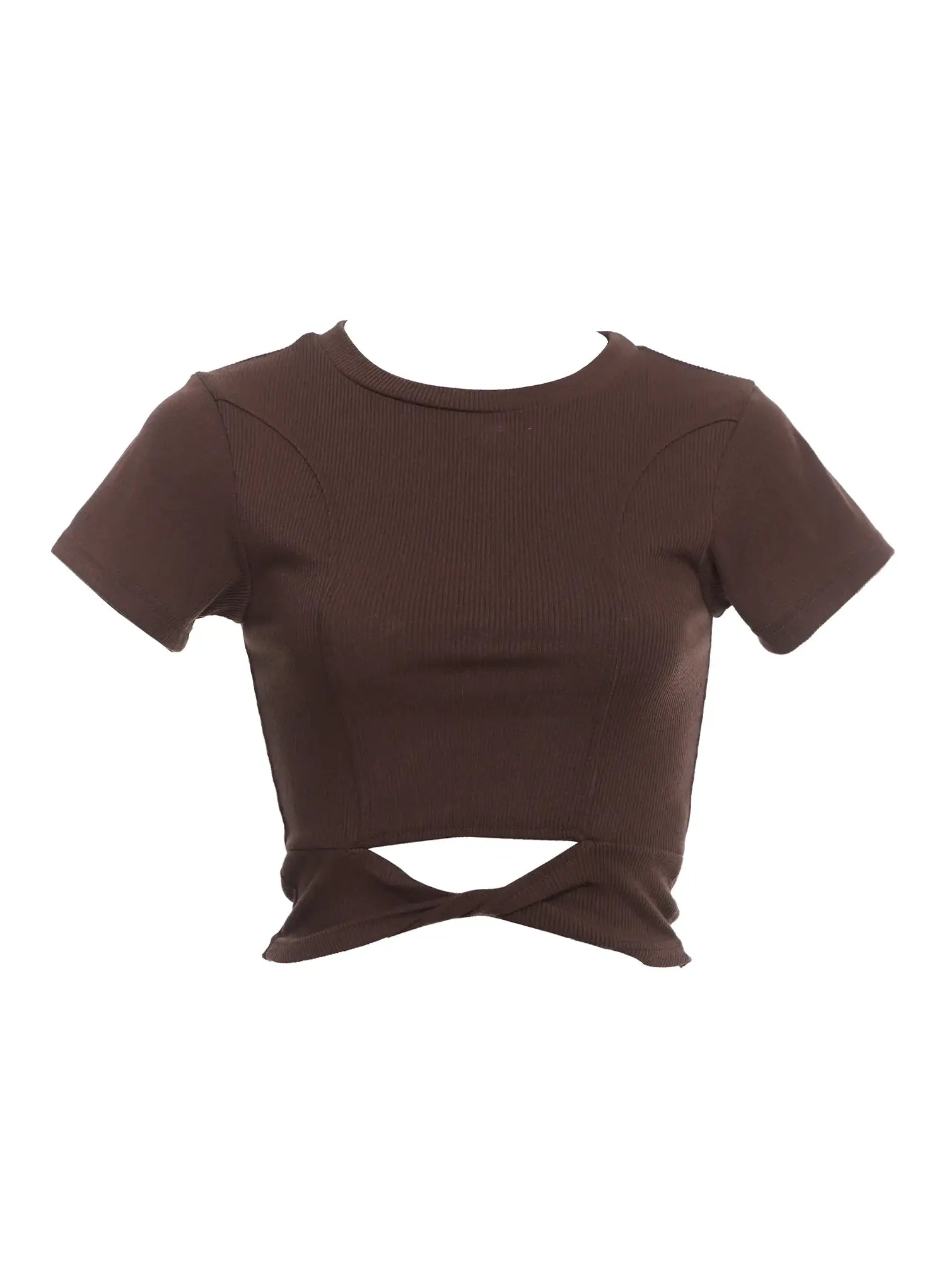 Twisted Knot Front Cropped Tee IC503