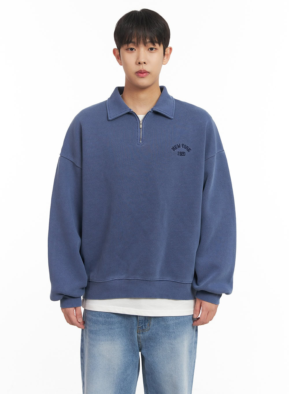 Men's Embroidered Half-Zip Sweatshirt IM517