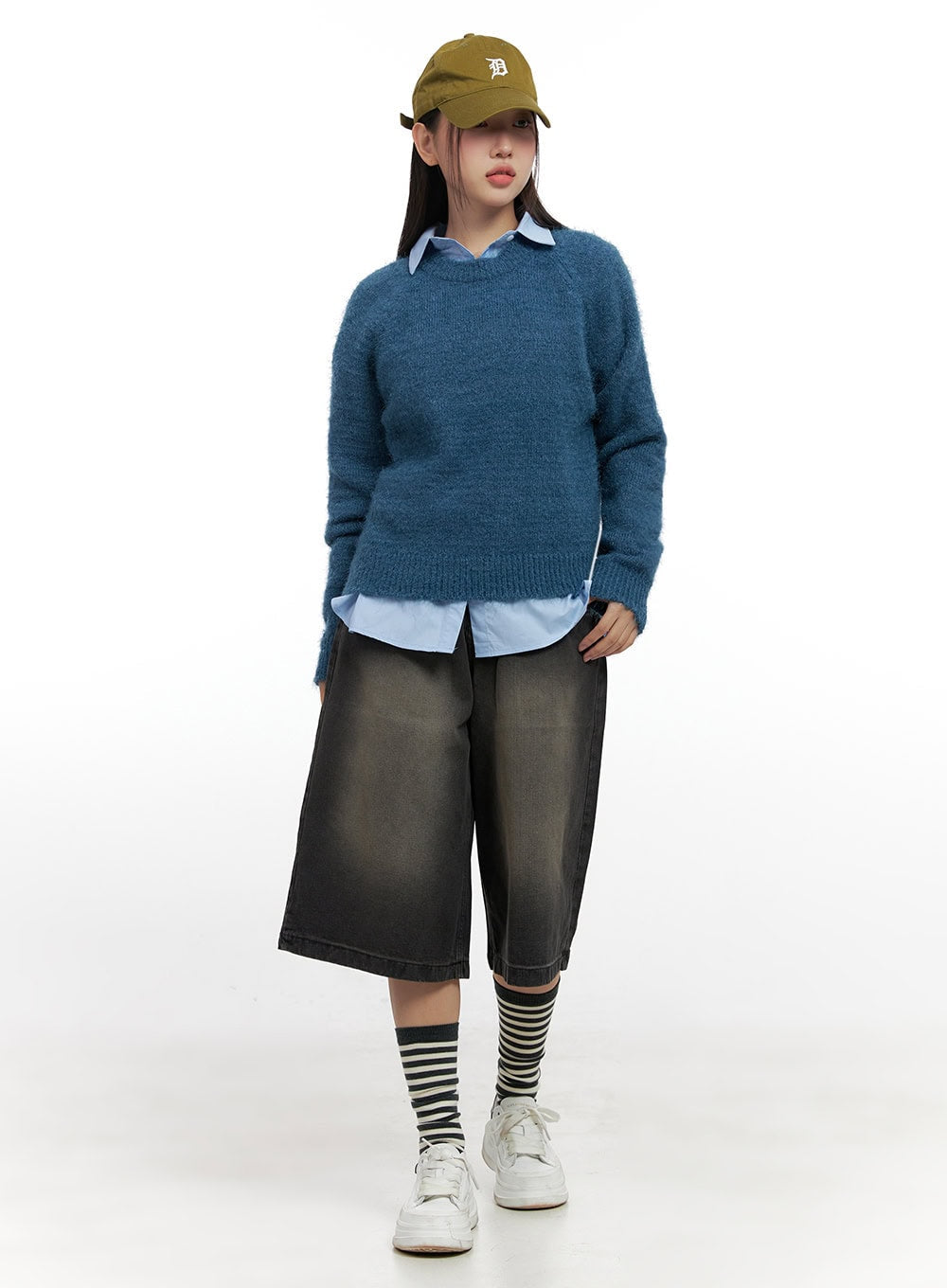 Solid Round Neck Knit Top IN415