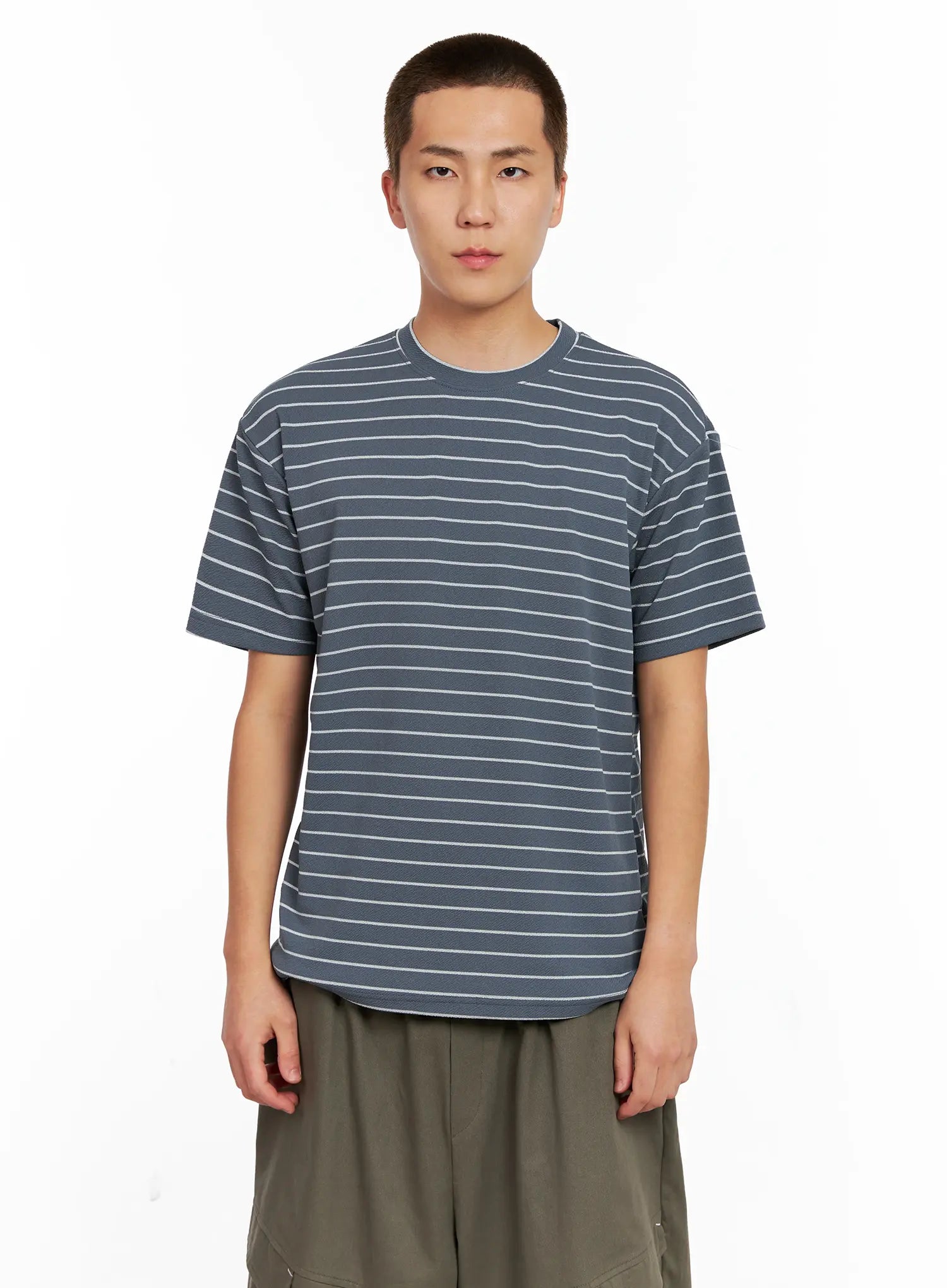 Men's Striped Relaxed-Fit Tee IG511
