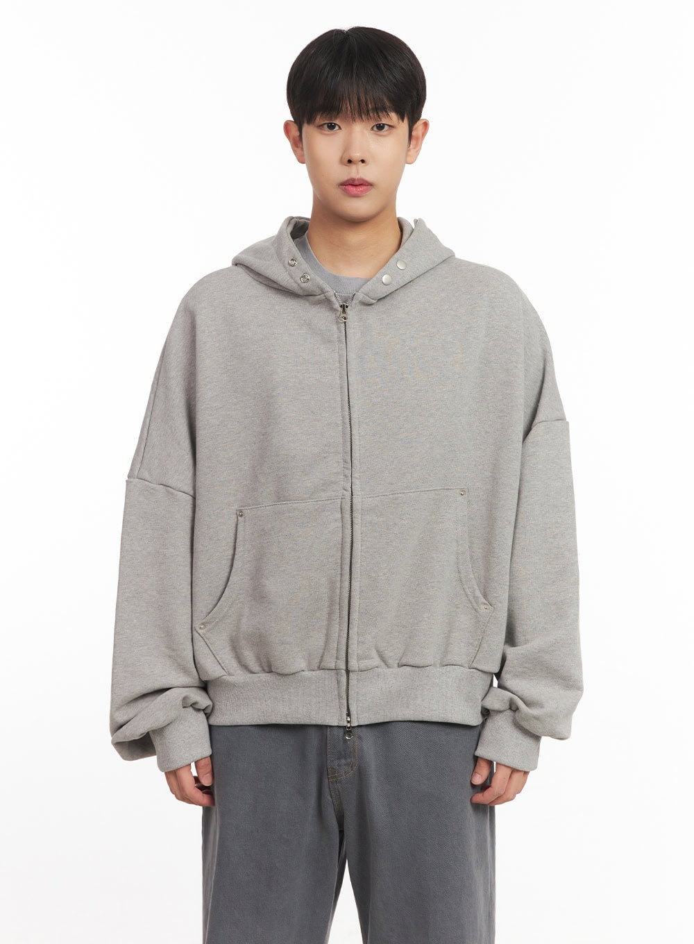 Men's Oversize Zip-Up Hooded Jacket IM527
