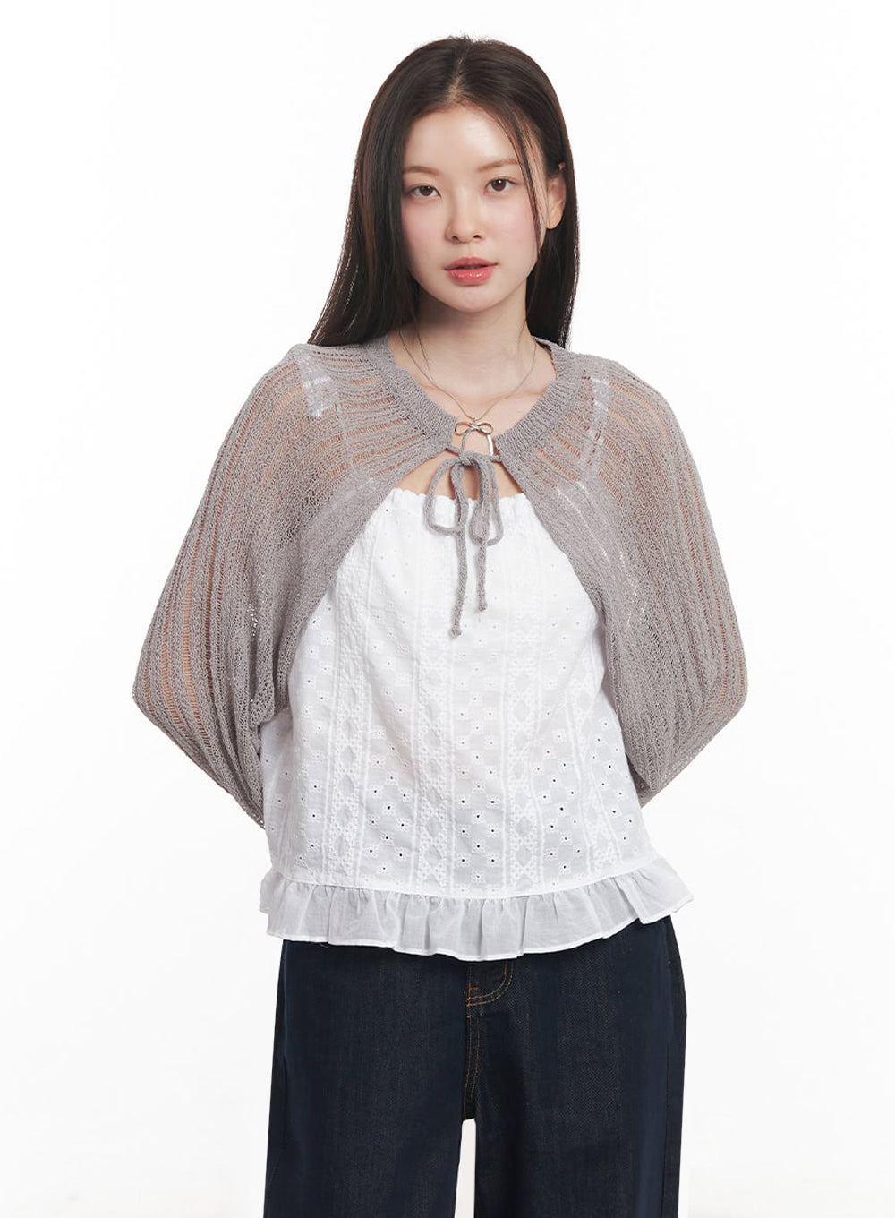 Sheer Knit Bolero Cardigan IY509