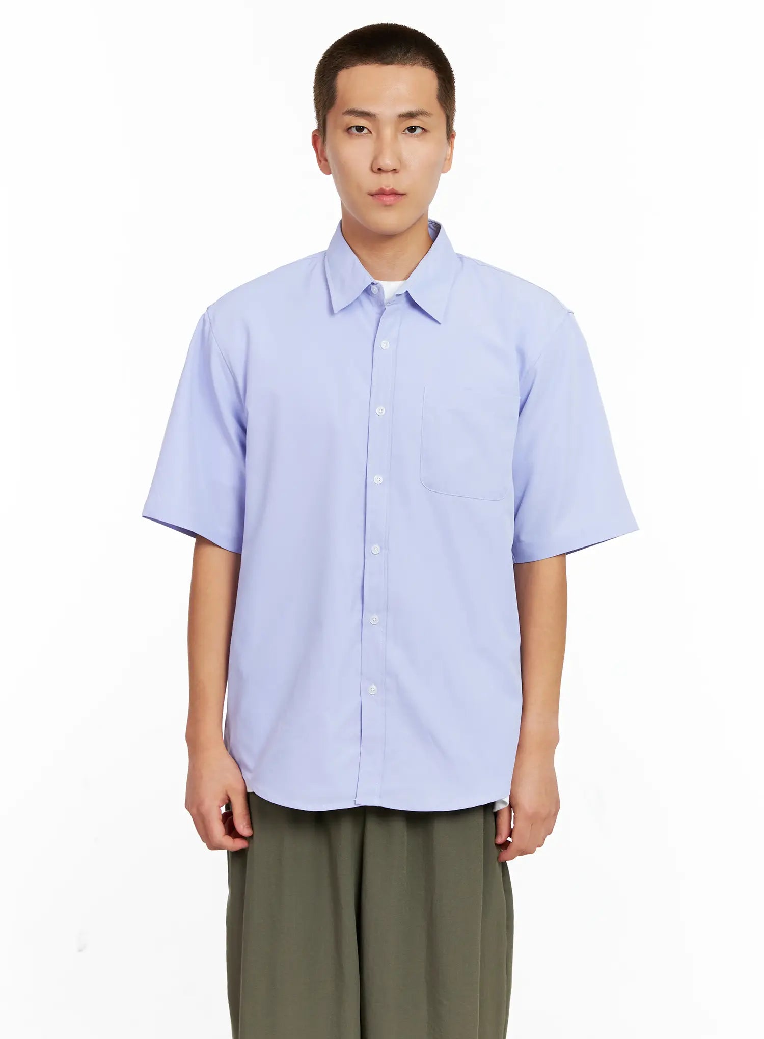 Men's Short-Sleeve Button-Up IG511