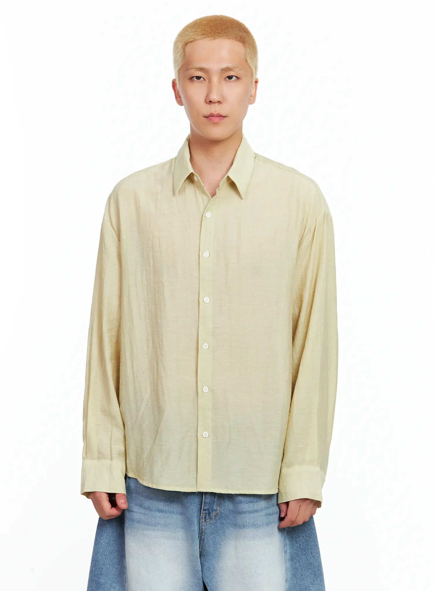 Men's Soft Linen Long-Sleeve Shirt IL514