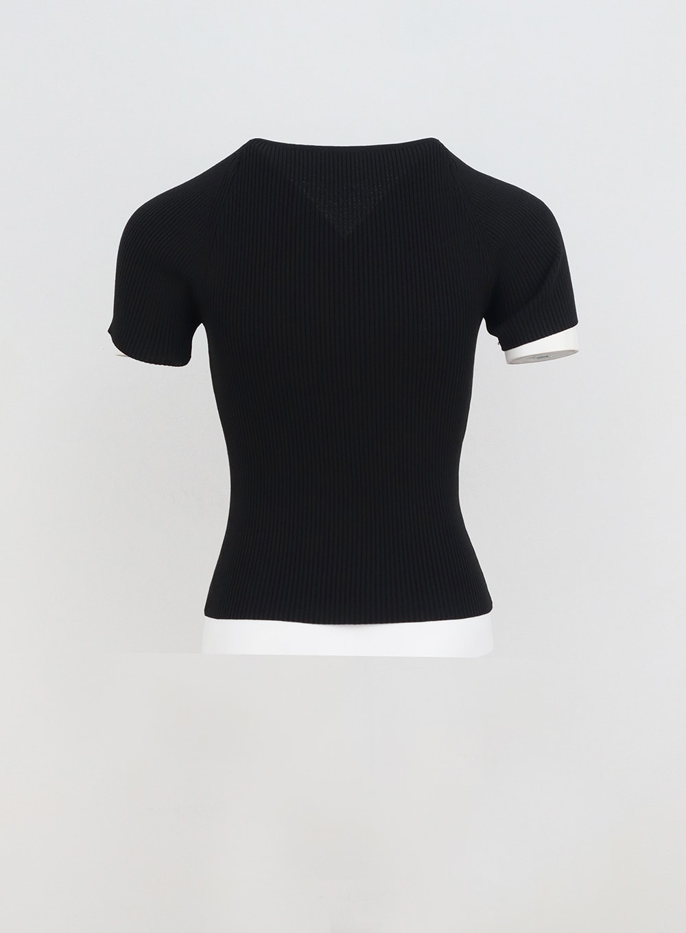 Heart Neck Ribbed Tee IY331