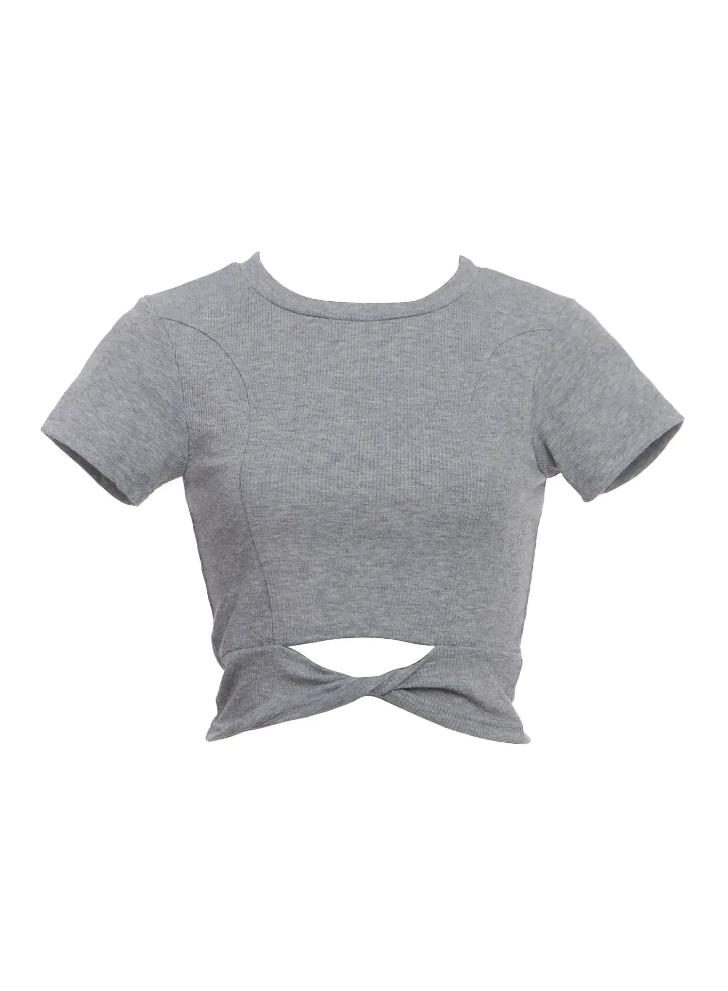 Twisted Knot Front Cropped Tee IC503