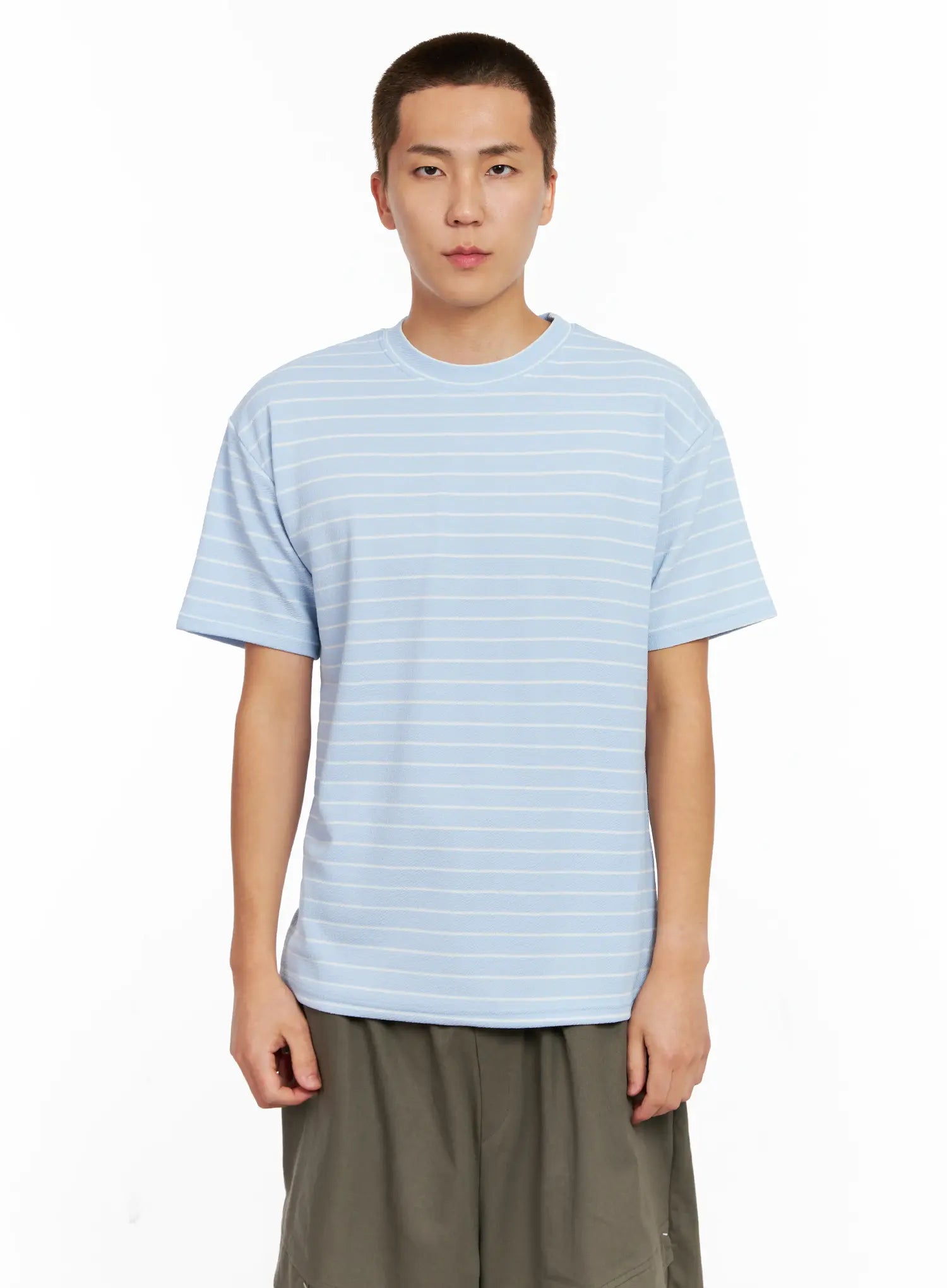 Men's Striped Relaxed-Fit Tee IG511