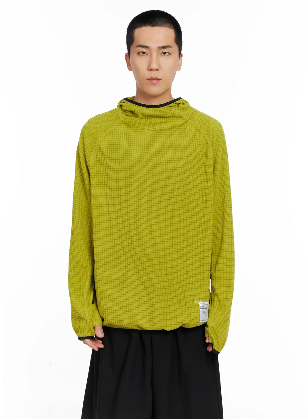 Men's Logo Detail Long Sleeve Hoodie IS502