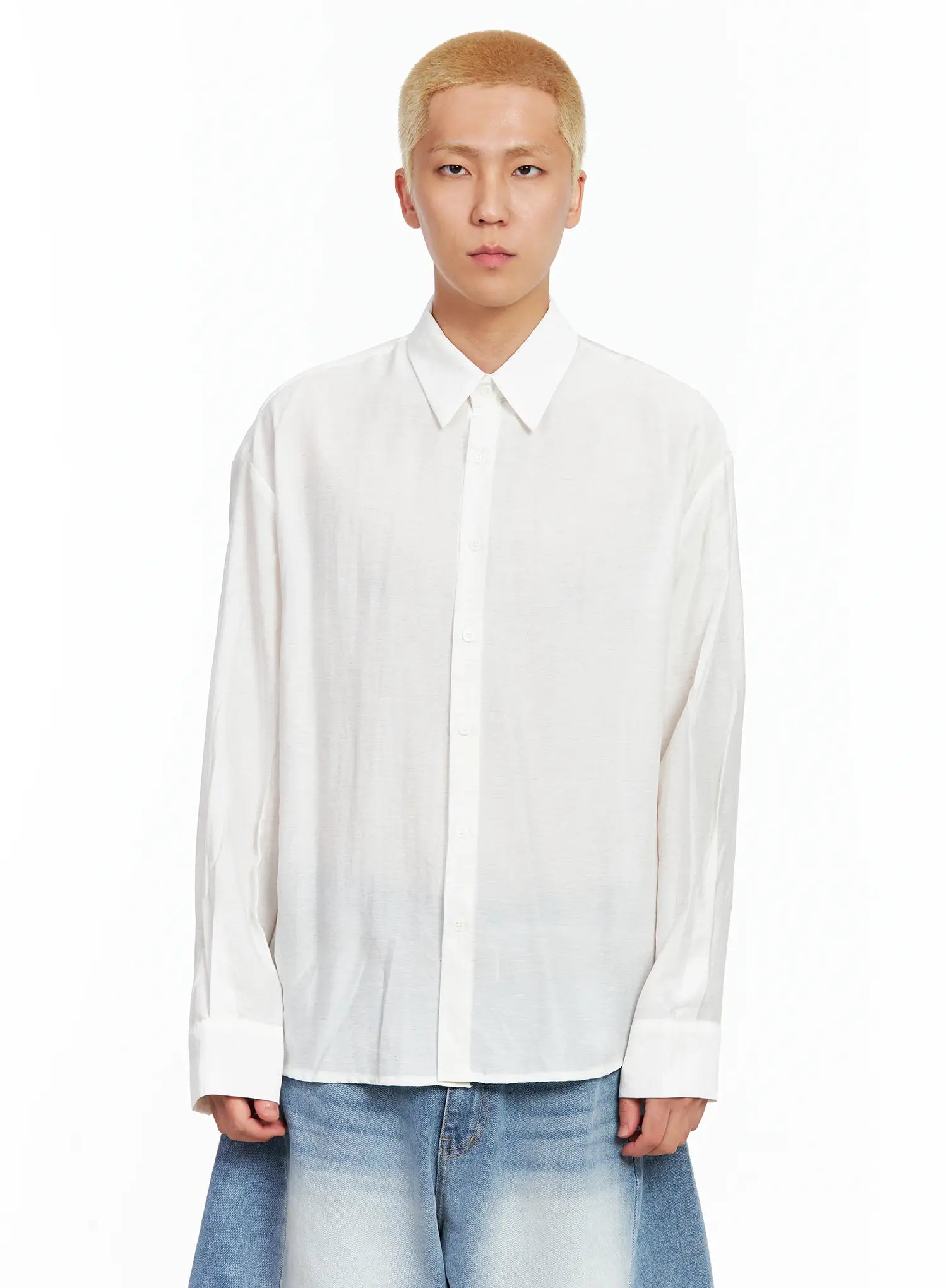 Men's Soft Linen Long-Sleeve Shirt IL514