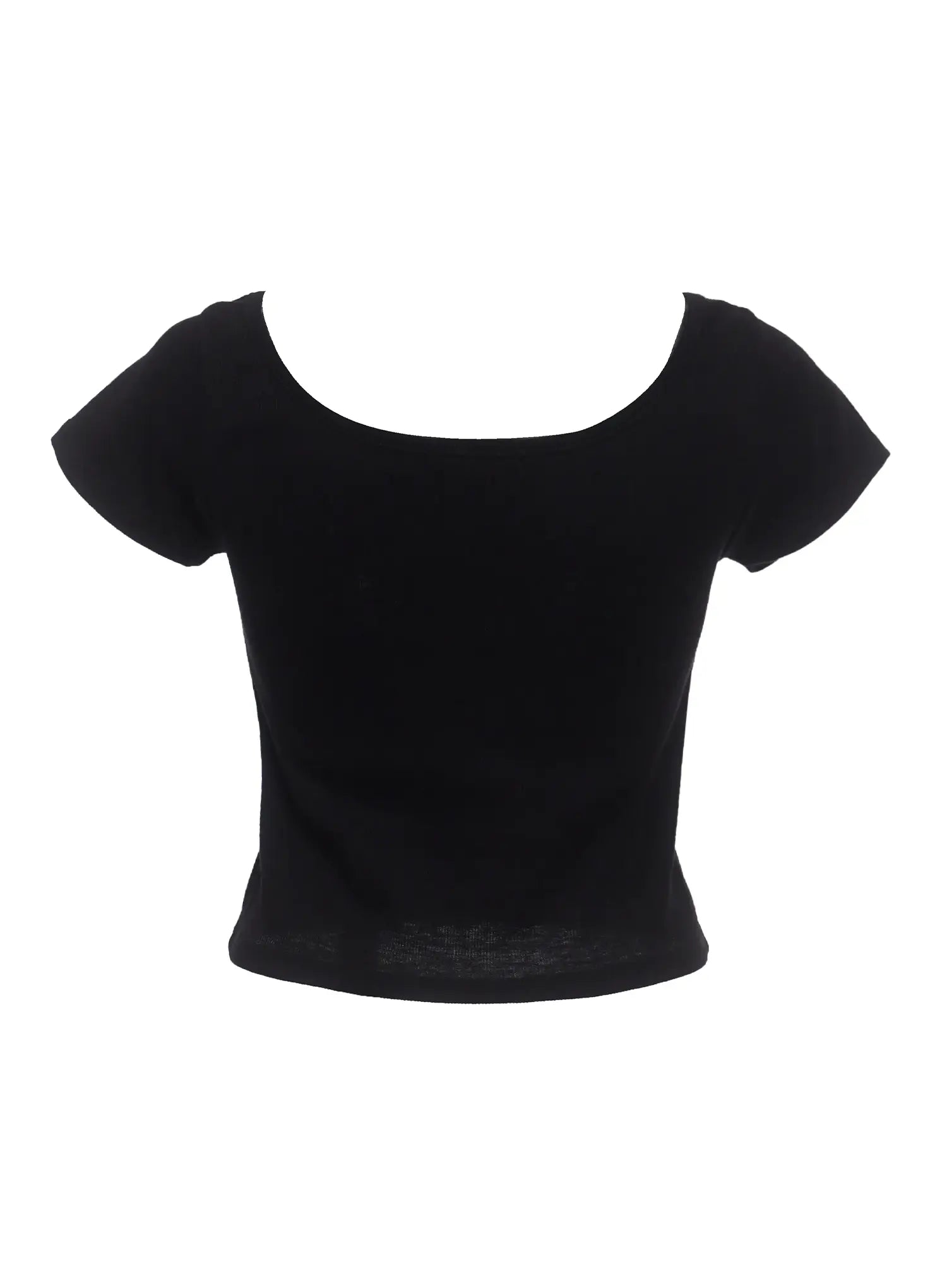 Ribbed Square-Neck Short-Sleeve Tee IC503