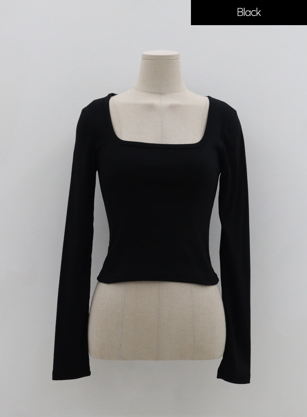 Square Neck Crop Long Sleeve T-Shirt IS05