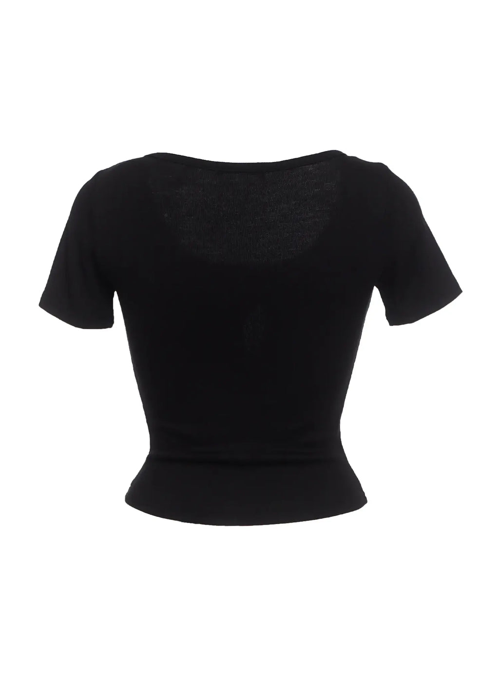 Buttoned Scoop-Neck Crop Top IC503