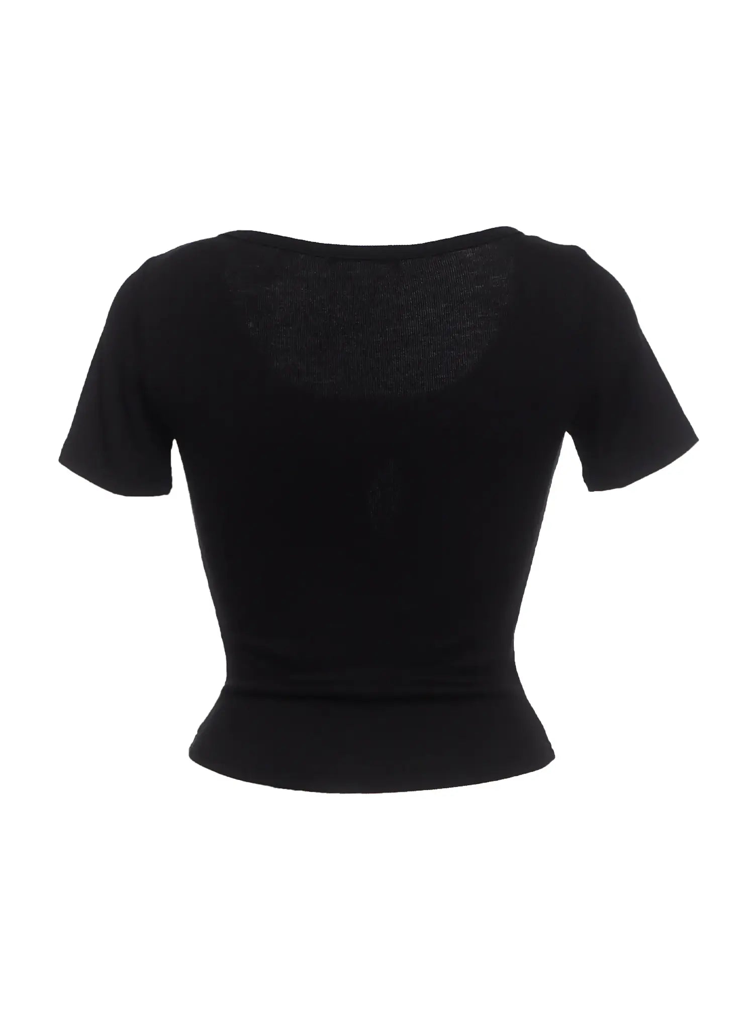 Buttoned Scoop-Neck Crop Top IC503