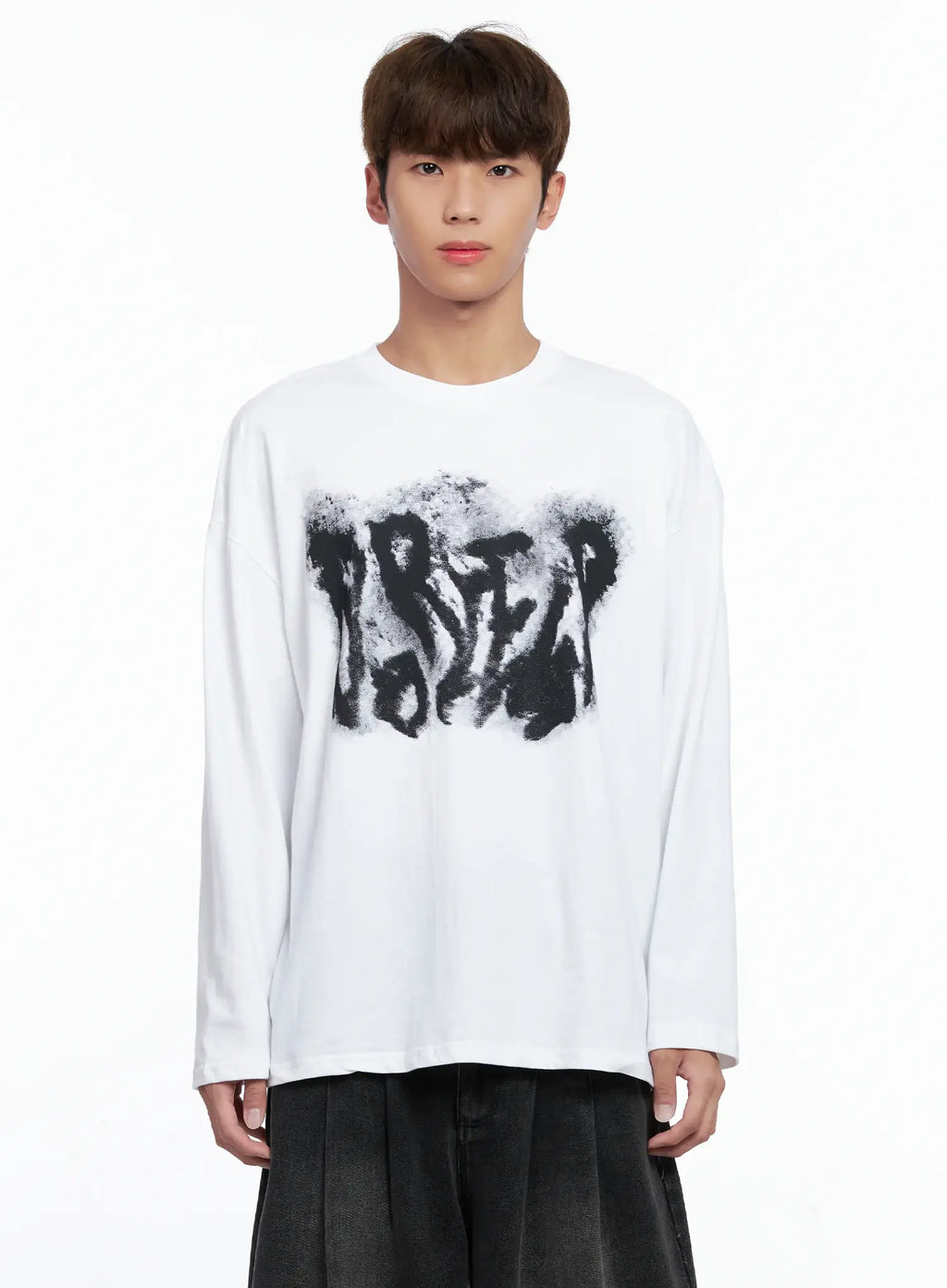Men's Abstract Graffiti Long-Sleeve Tee IO502
