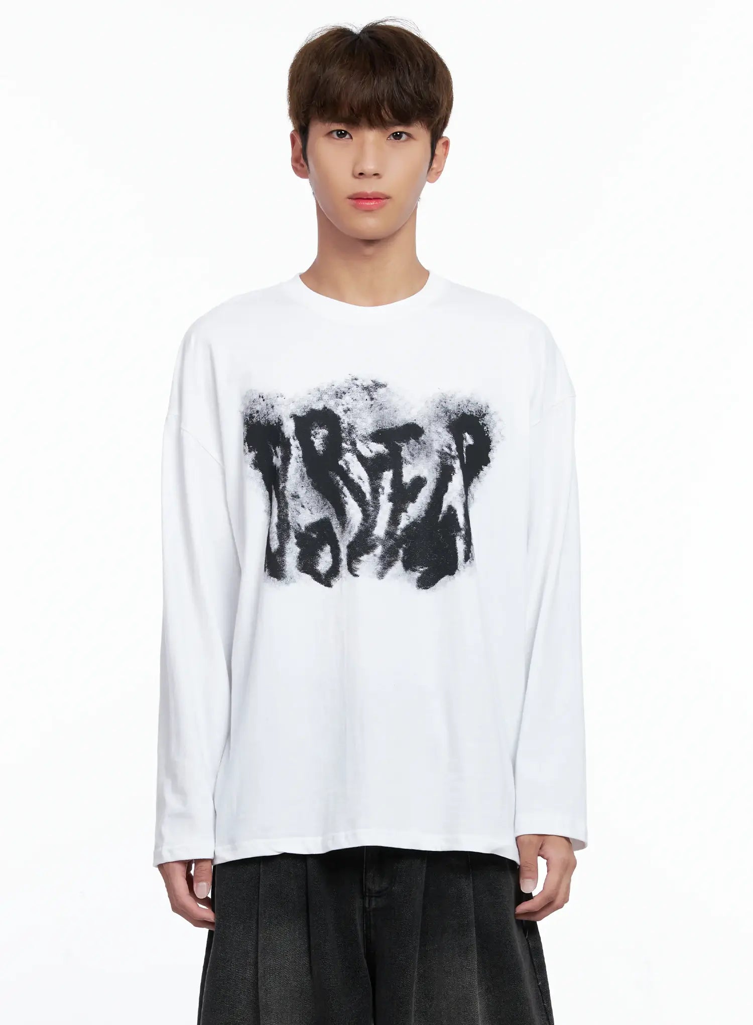 Men's Abstract Graffiti Long-Sleeve Tee IO502