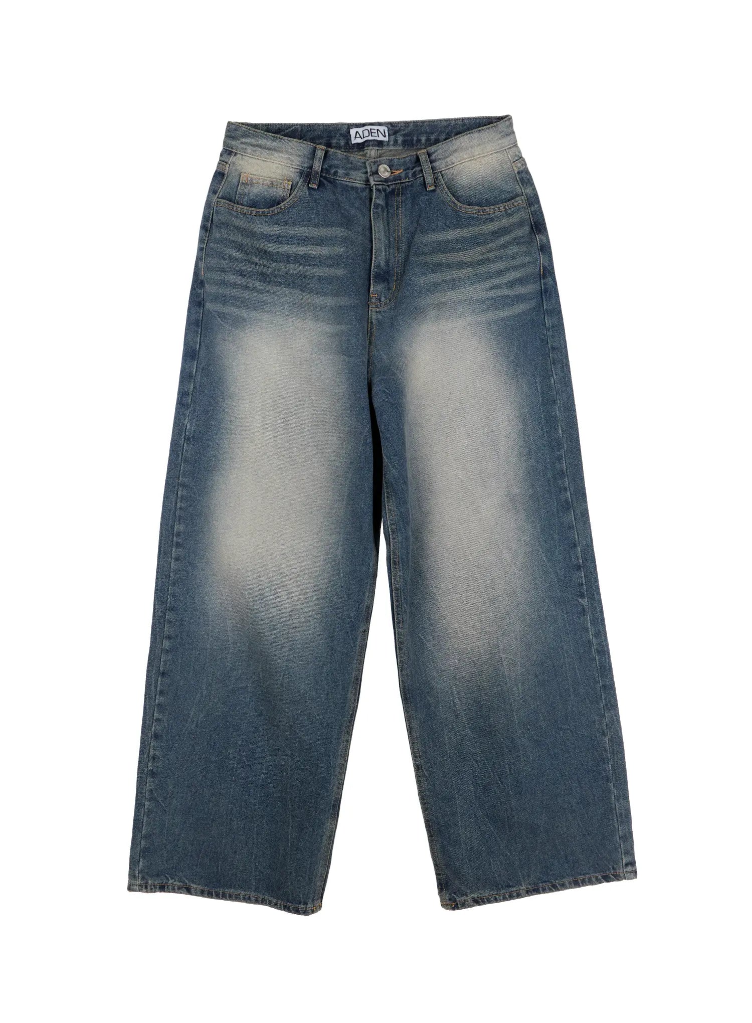 Men's Vintage Wash Baggy Jeans IS529