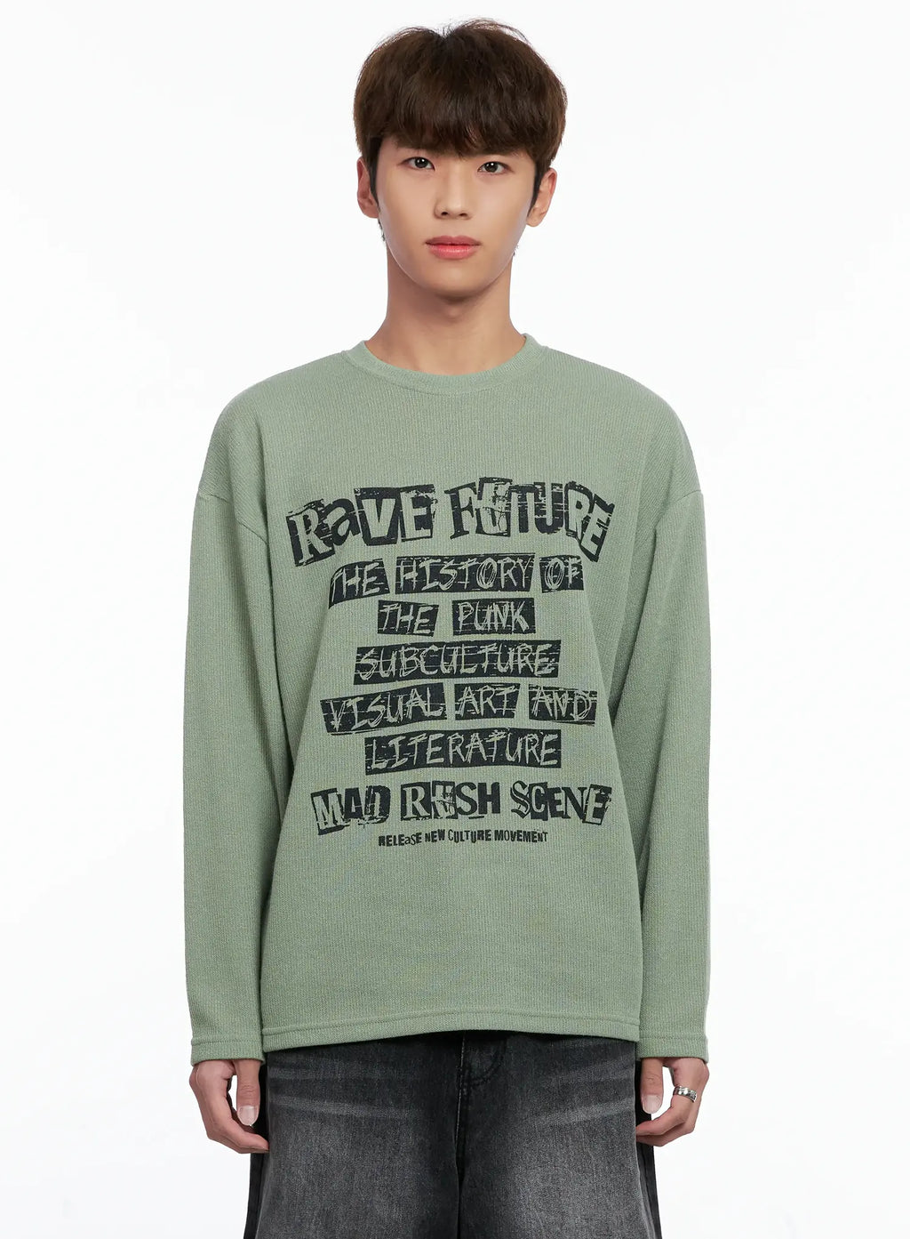 Men's Rave Future Graphic Knit Sweater IO502