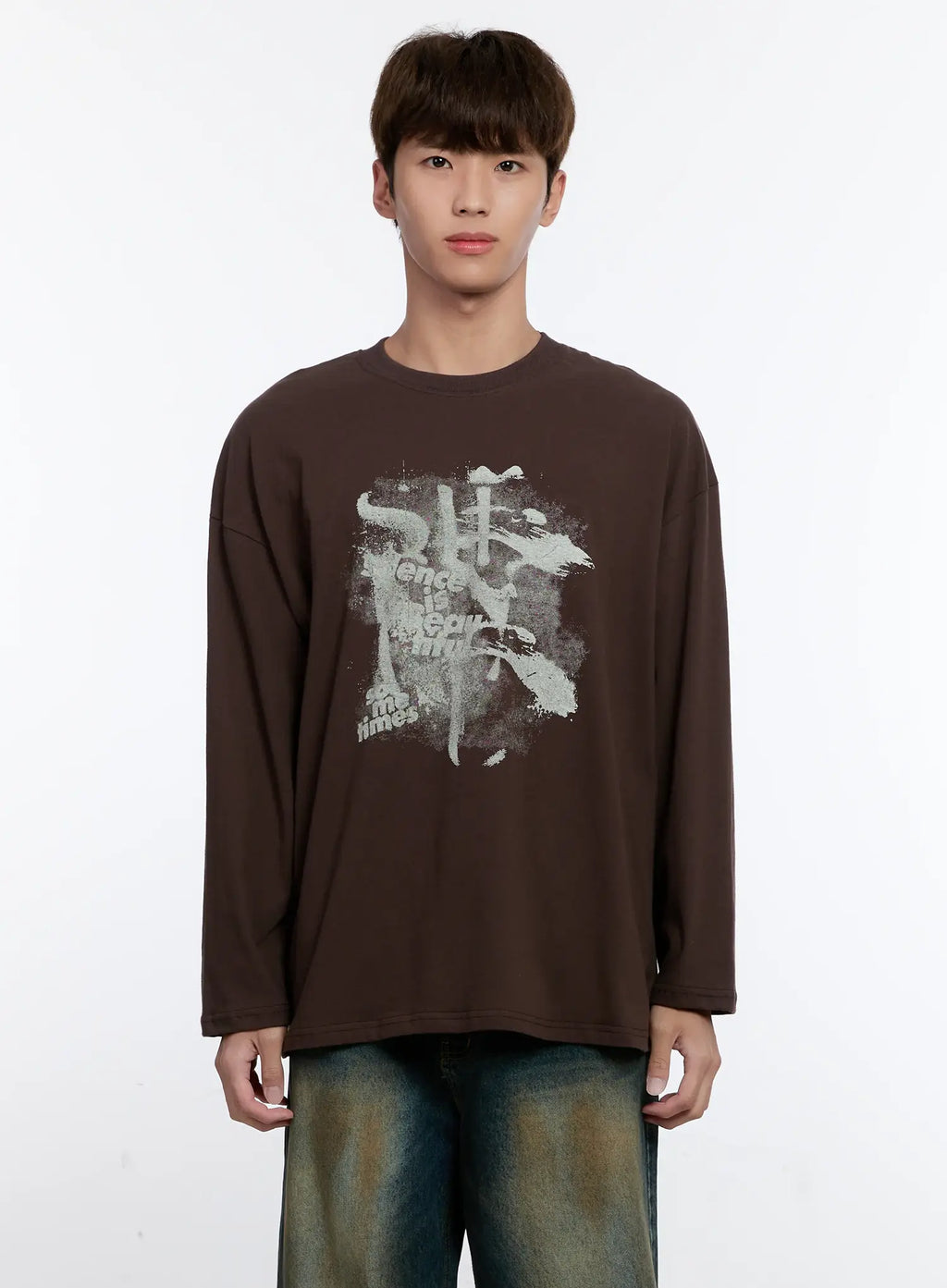 Men's Retro Print Long Sleeve Tee IS530