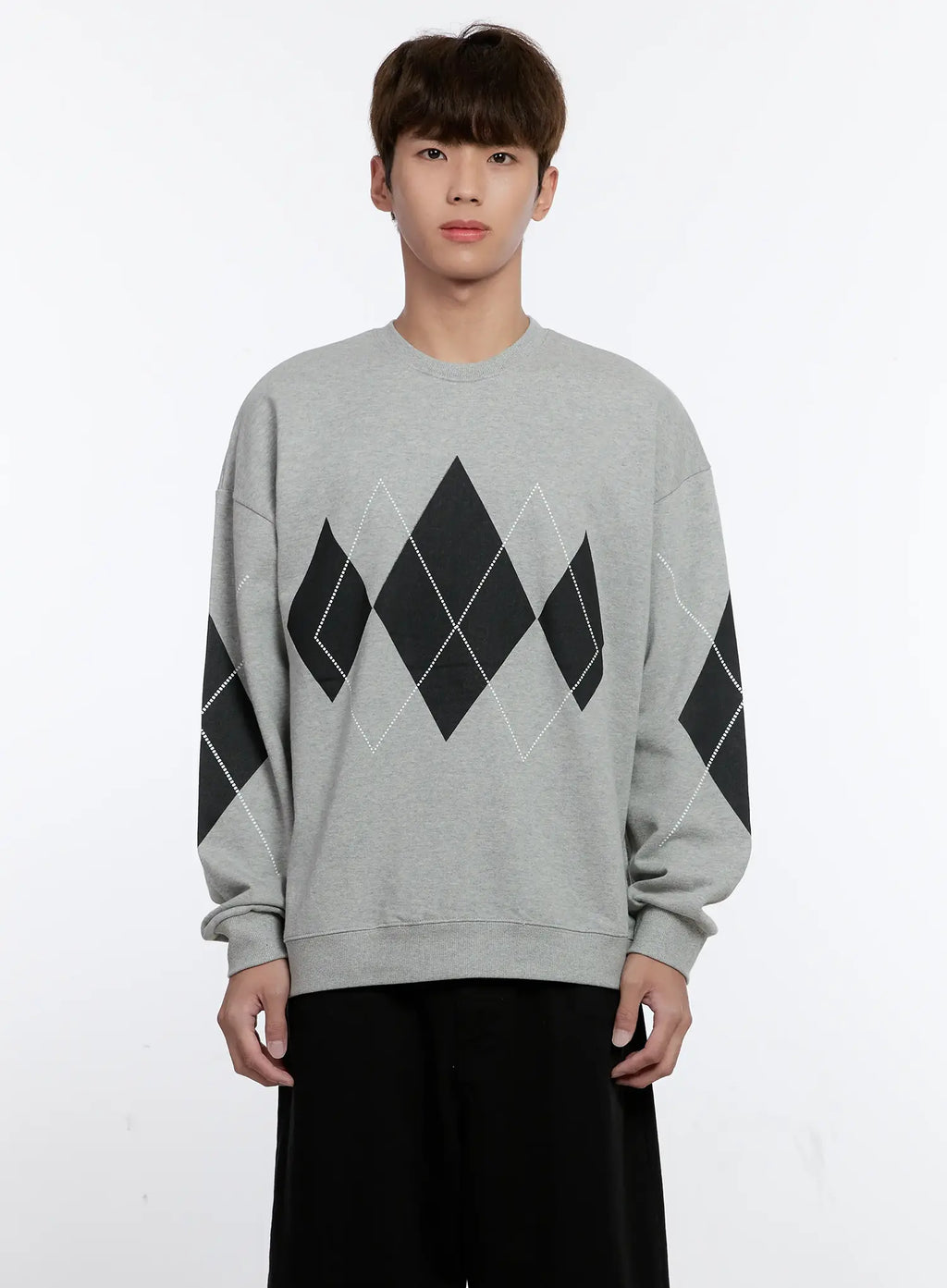 Men's Argyle Pattern Sweatshirt IS530