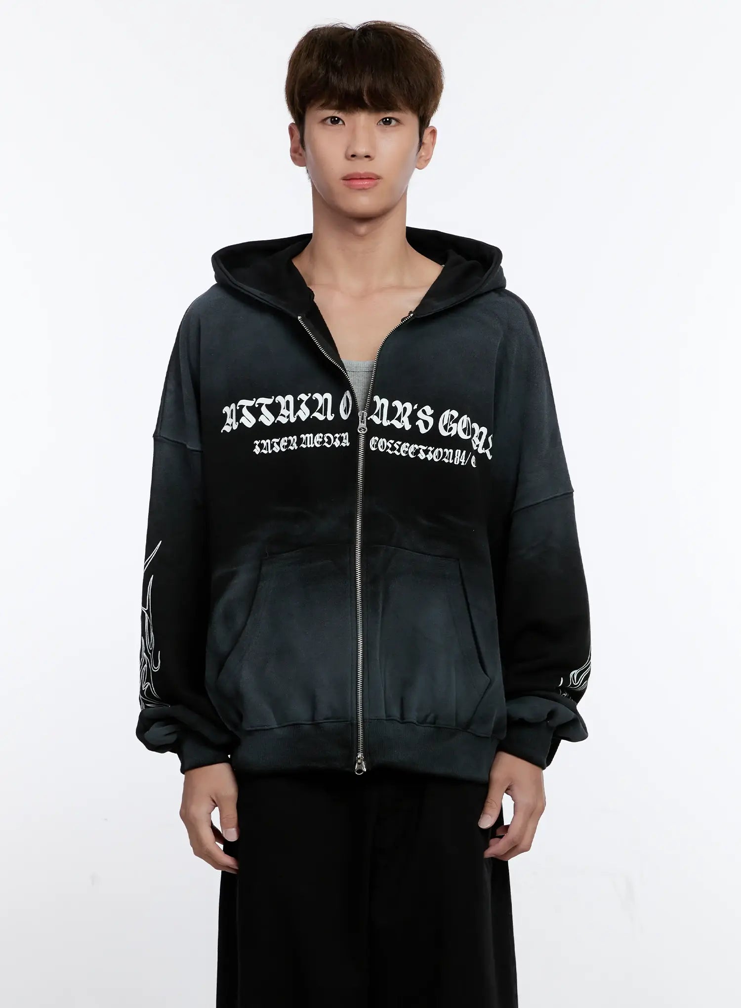 Men's Graphic Zip-Up Hoodie IS530