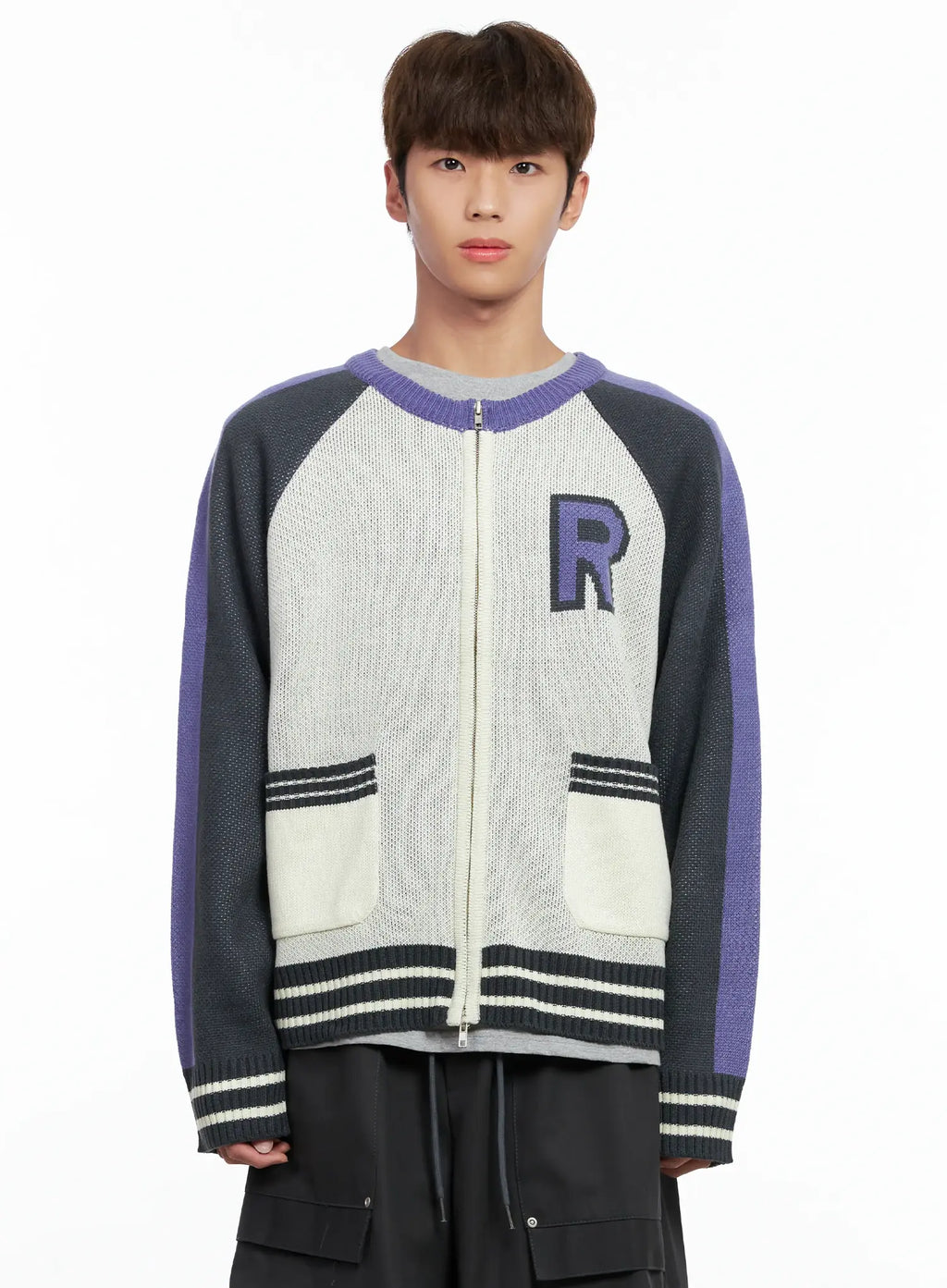 Men's Knit Varsity Jacket IO506