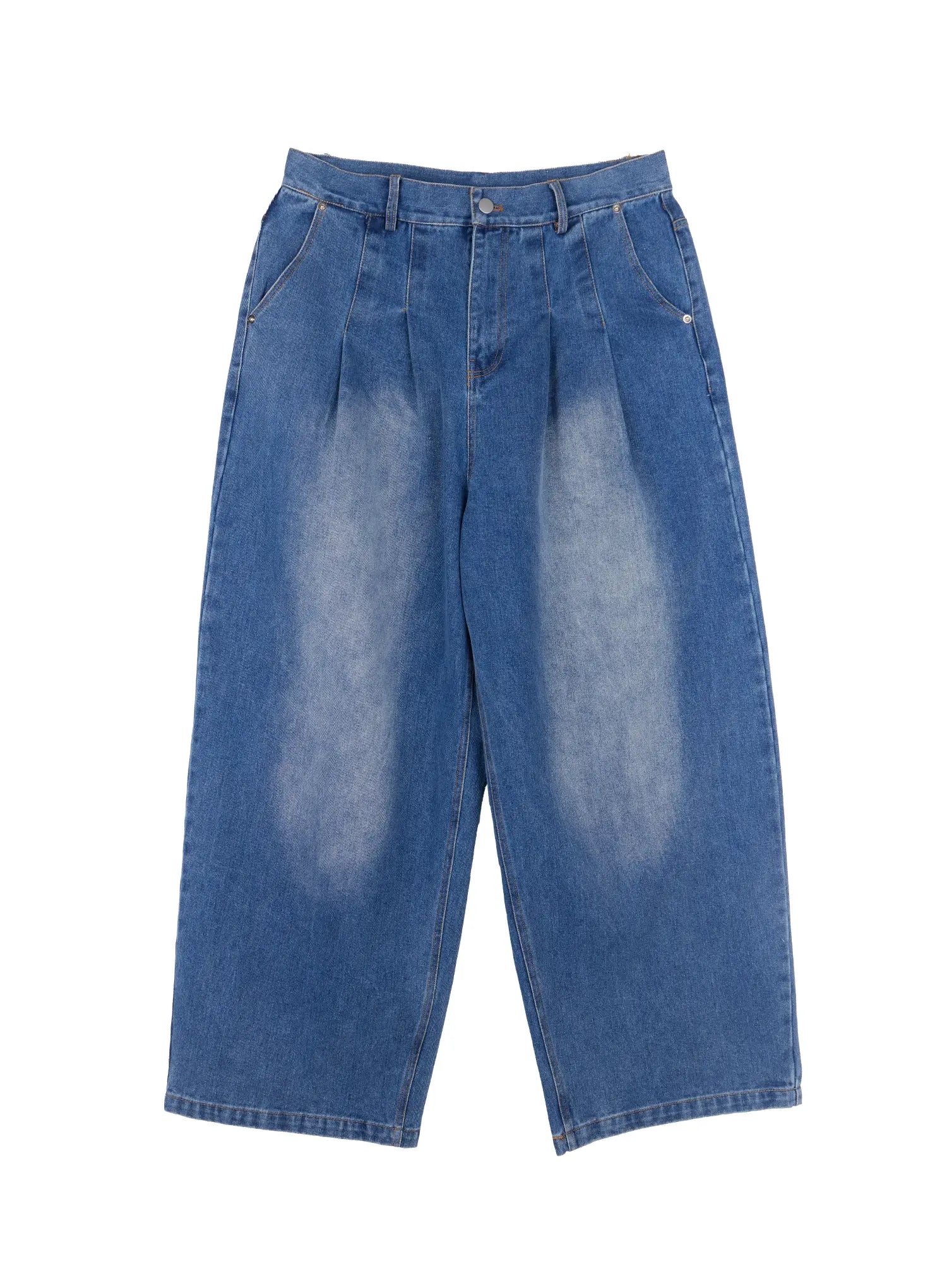 Men's Wide-Leg Two-Tuck Jeans IO502