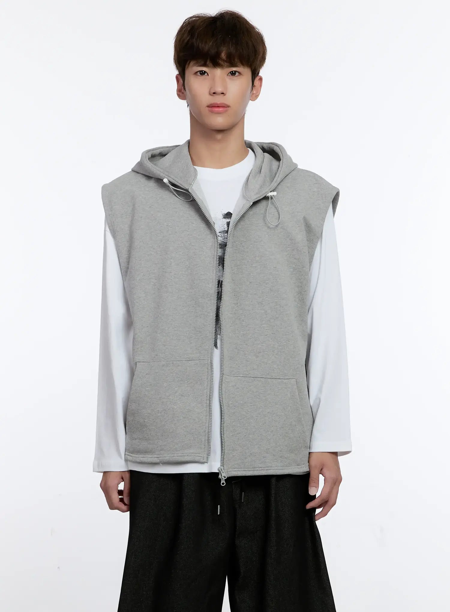 Men's Hooded Zip-Up Vest IS529