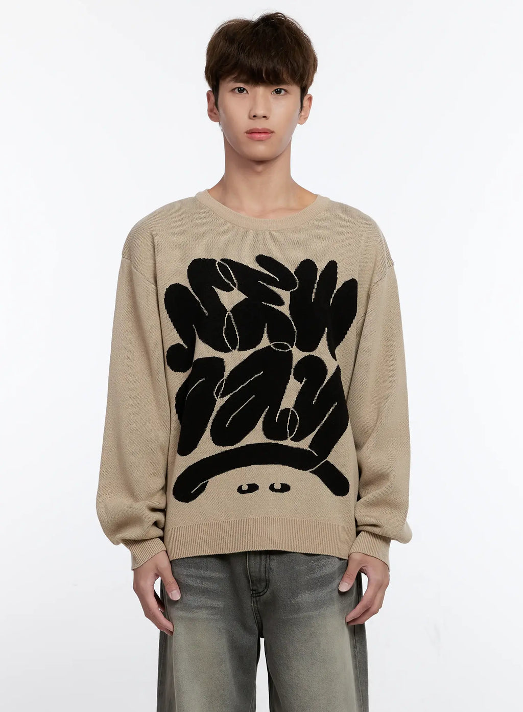 Men's Casual Knit Crewneck Sweater IS530