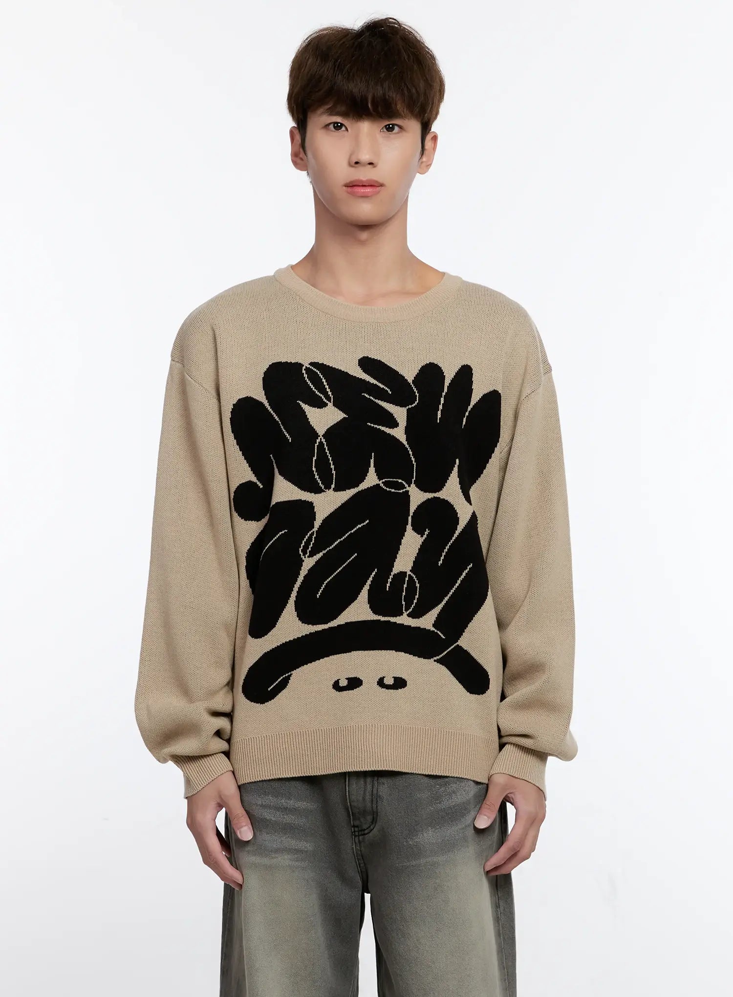 Men's Casual Knit Crewneck Sweater IS530