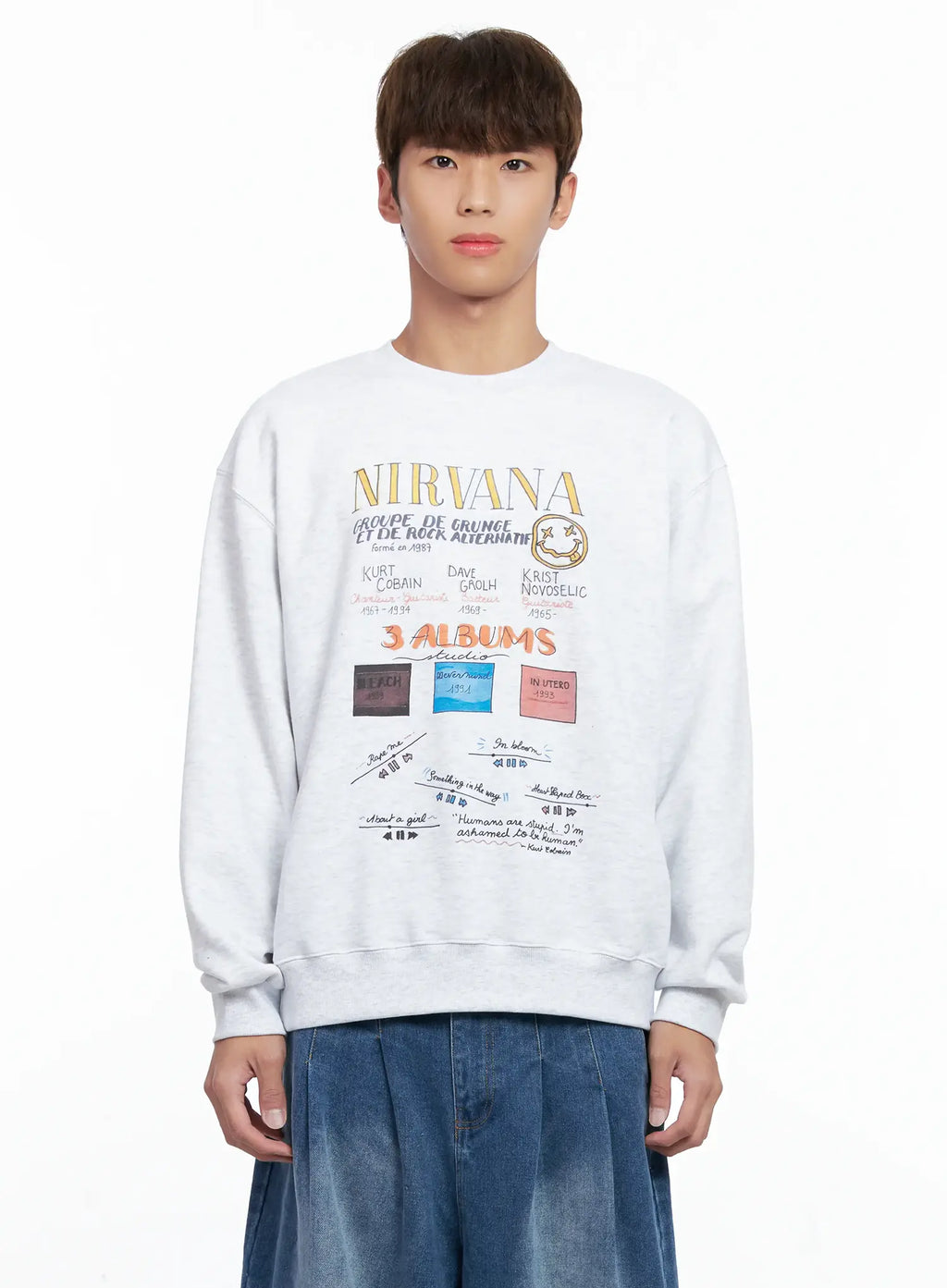 Men's Retro Band Graphic Sweatshirt IO502